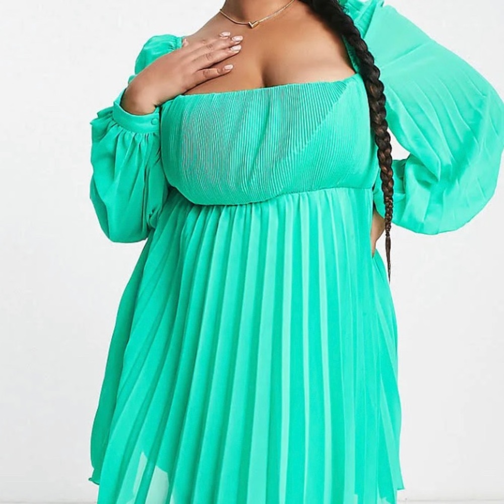 ASOS Curve Fit and Flare Accordion Dress